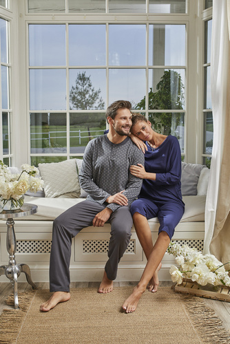 Piżama Damska 3/4 rękaw, 3/4 spodnie Song Italian Fashion - granatowy