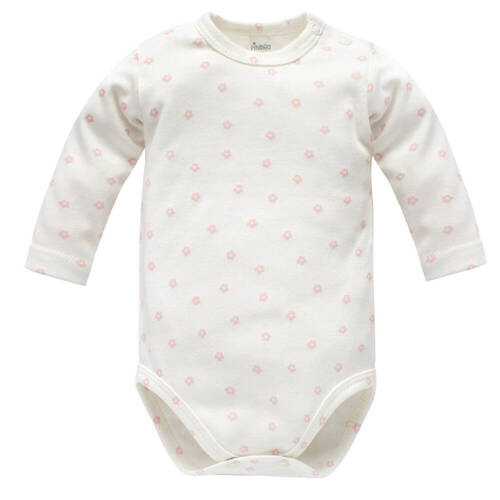 Body z długim rękawem Lovely Day Pinokio - ecru kwiaty