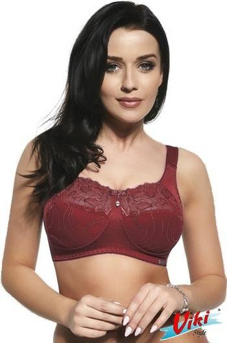Biustonosz Miękki bez fiszbin 584 Viola Viki - czerwone wino/bordowy