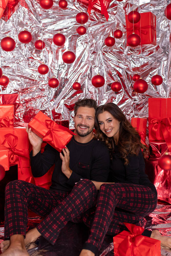 Piżama Męska długi rękaw, długie spodnie Zeman Italian Fashion - czarny/druk