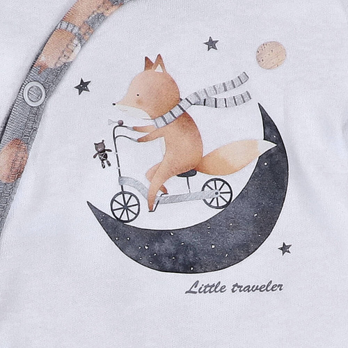 Body kopertowe z bawełny organicznej Space Tour Nini biały 