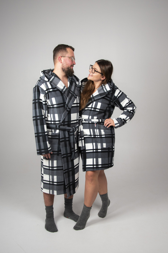 Szlafrok Męski De Lafense 034 z Kapturem – Miękki, Ciepły Szlafrok Domowy Premium z Kieszeniami