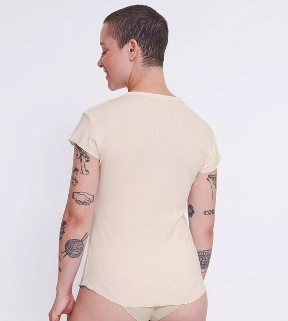 Bluzka z krótkim rękawem GO Ribbed T-Shirt Sloggi - Angora