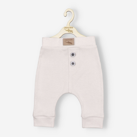 Spodnie prążkowane Lagarto Verde - ecru