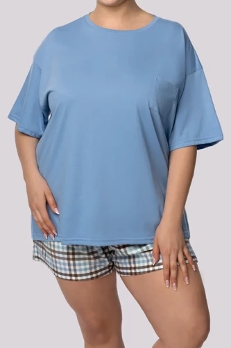 Piżama damska Joy shortsleeve Mona azure blue