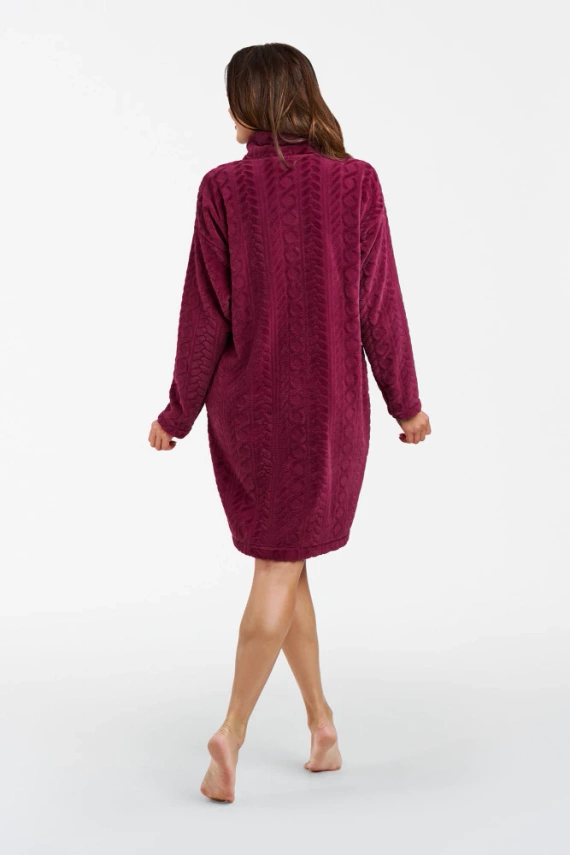 Szlafrok damski na zamek Rena Italian Fashion - bordowy