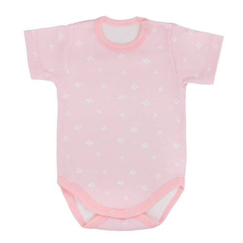 Body z krótkim rękawem Kwiatki Martex różowy