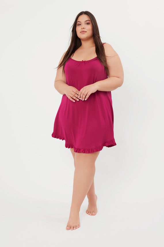 Koszula damska, wąskie ramiączko Styl Italia Fashion - wino