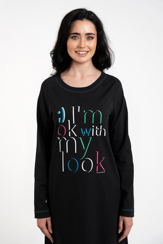 Koszula nocna damska Olza Italian Fashion - czarny