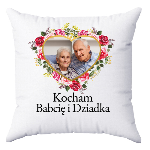 Poduszka ze zdjęciem z okazji dnia Babci i Dziadka Moocha
