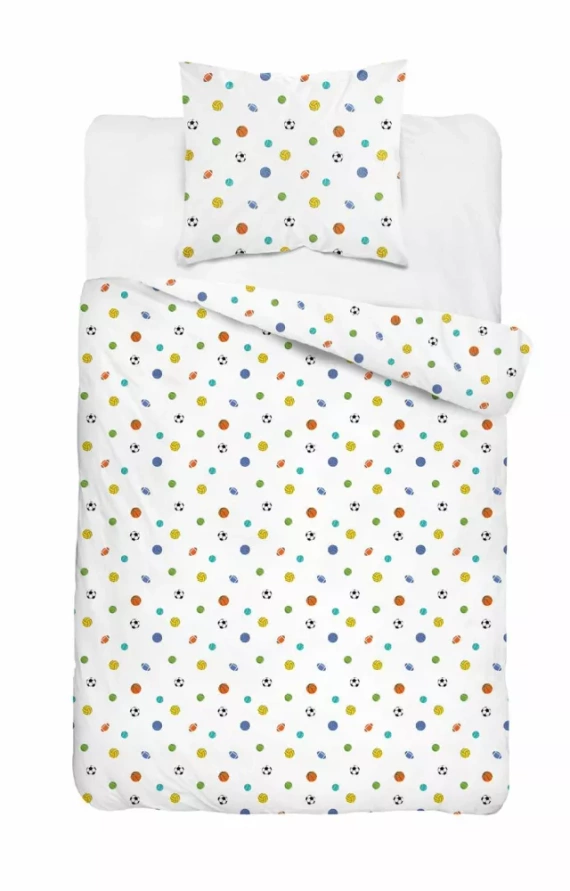 Pościel dziecięca bawełniana 5442 A Sportowy Sen Detexpol biały