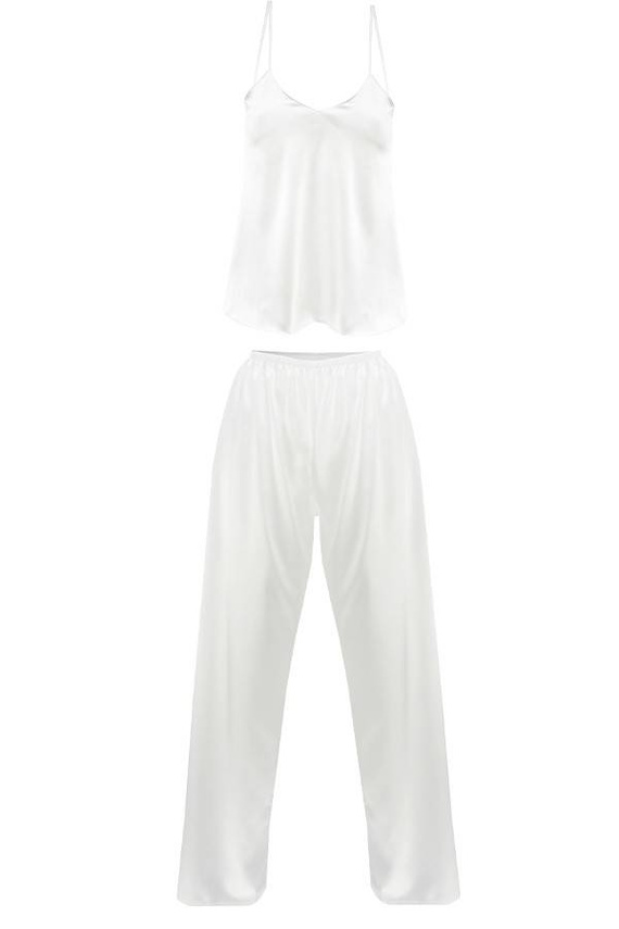 Piżama Damska Satynowa Iga DKaren - Jasny Ecru