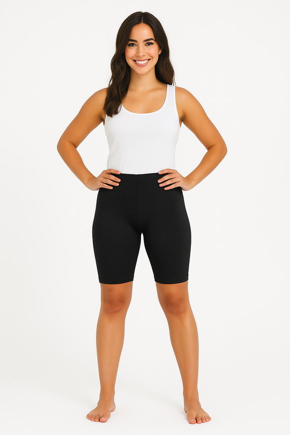 Legginsy damskie sportowe kolarki kryjące krótkie Sesto Senso czarny 