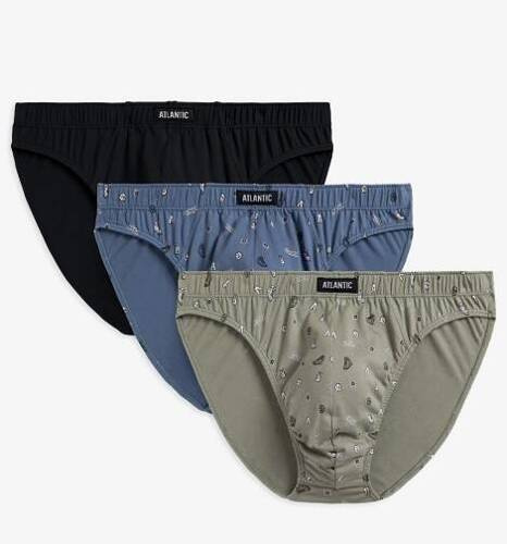 Slipy męskie 3MP-164 A'3 Atlantic- khaki-czarny-niebieski