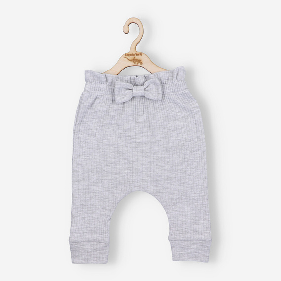 Spodnie prążkowane z kokardą Lagarto Verde - szary