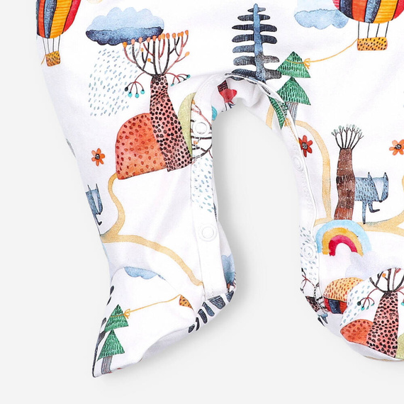 Śpiochy z bawełny organicznej Kolorowy Las Nini druk