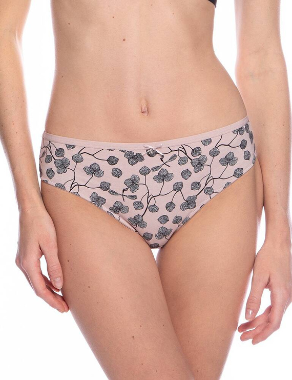 Figi Damskie L-1549 BI A'2 Lama - czarny-pudrowy róż