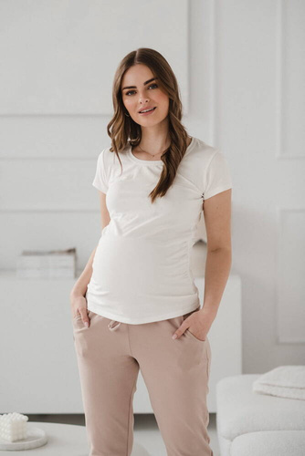 Bluzka ciążowa Belly Milk&Love kremowobiały