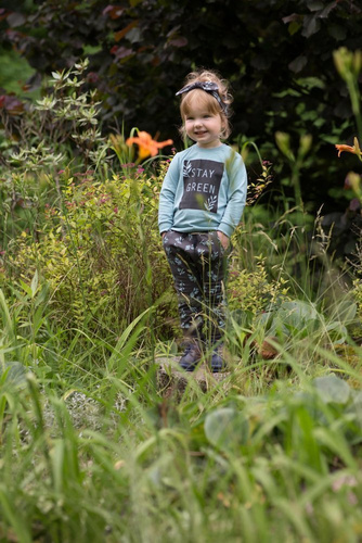 "Stay Green" Legginsy niemowlęce  Pinokio - grafit druk 