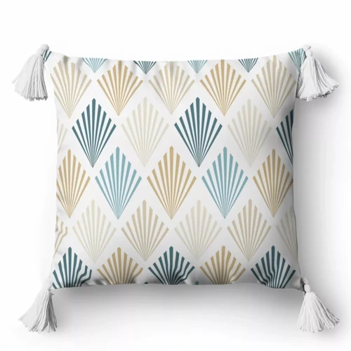 Poszewka dekoracyjna ornamenty 5403 A Panama 58 Detexpol biały/beżowy/szary