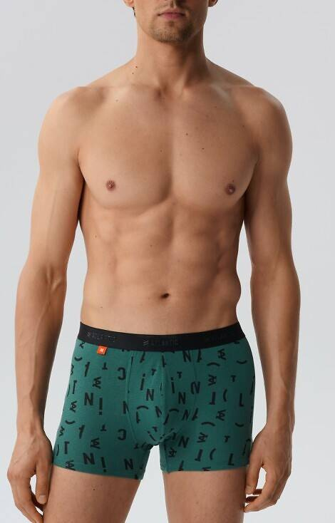 Bokserki męskie 3MH-182 A'3 Atlantic - zielony-czarny-grafitowy