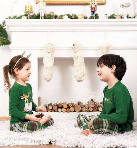 Piżama dla dziecka Zonda Italian Fashion - zielony/druk