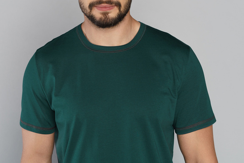 Piżama Męska krótki rękaw, długie spodnie Narwik Italian Fashion - zielony/druk