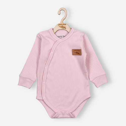 Body rozpinane z dzianiny prążkowej Lagarto Verde - różowy