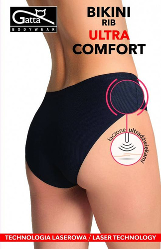 Figi damskie 41003 Bikini RIB Ultra Comfort Gatta czarny