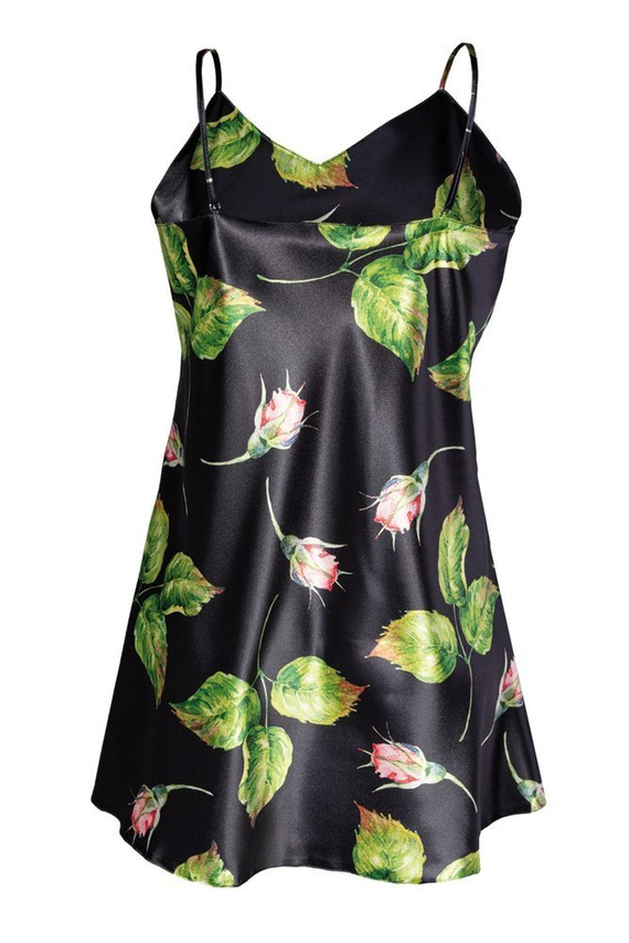 Halka satynowa Flowers DKaren - DK-HK 8 czarny