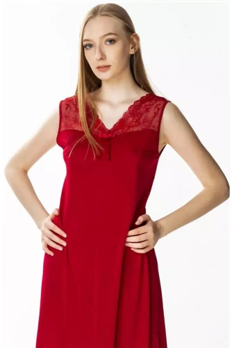 Koszula nocna damska Mewa 86374 Paula Mewa burgund