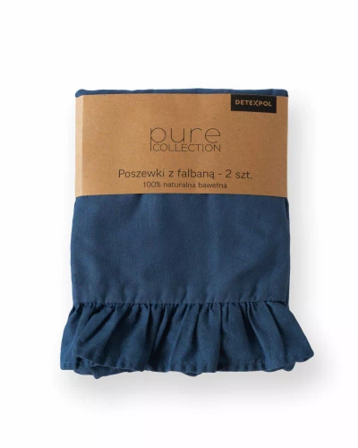 Pościel bawełniana Pure 23 jednobarwna Detexpol denim 