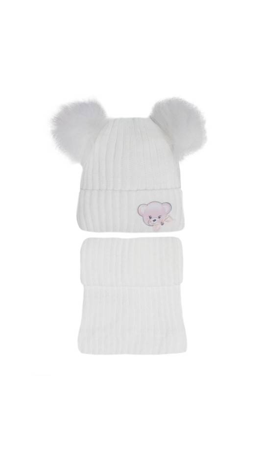 Czapka + golf dla dziewczynki 46-456 AJS mix kolor