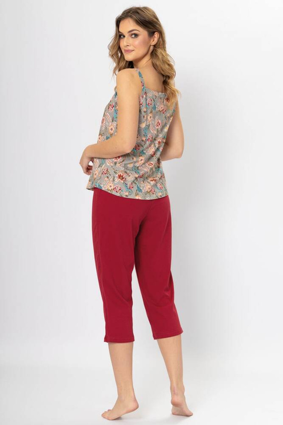 Piżama damska 1314 Lucja Leveza bordowy