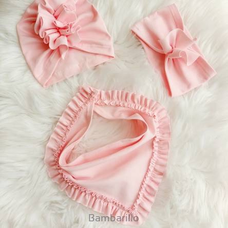 Chusta apaszka niemowlęca Lola Bambarillo pudrowy róż