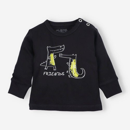 Bluzka z bawełny organicznej Crocodiles Nini czarny