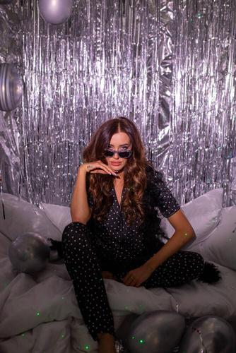 Piżama Damska krótki rękaw, długie spodnie Ria Italian Fashion - druk 