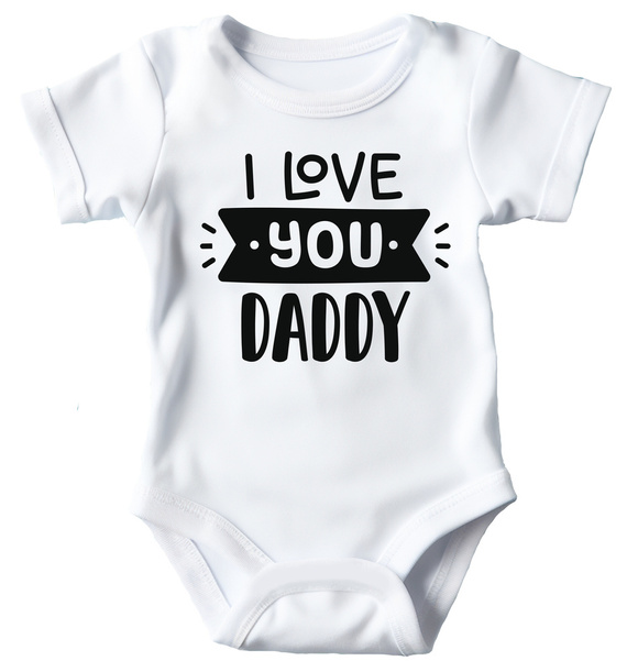 Body krótki rękaw "I love You DADDY" Moocha biały