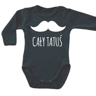 Body długi rękaw "CAŁY TATUŚ" Moocha czarny