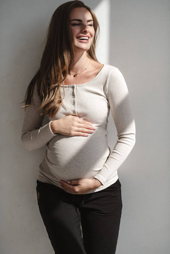Bluzka ciążowa i do karmienia Tummy Milk&Love latte melange
