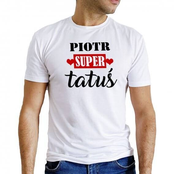 Koszulka dla taty "Super tatuś" Moocha czarny