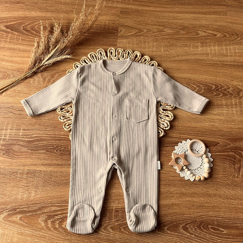 Pajac bawełniany PAAB015 EkoBaby Mamatti - beżowy