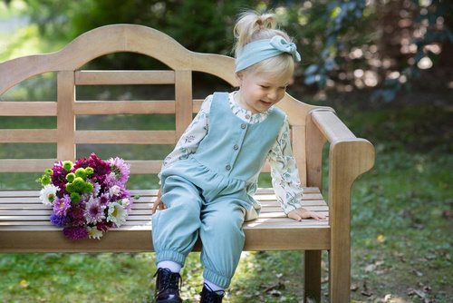 Ogrodniczki niemowlęce "My Garden" Pinokio - mięta