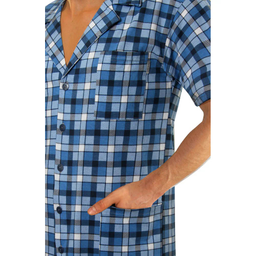 Bawełniana piżama męska, rozpinana 2182/10 Sesto Senso - granatowy 