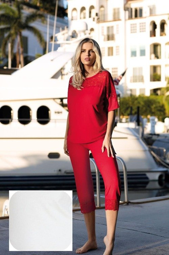 Ara Komplet Piżama Damska DKaren - czerwona 