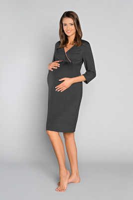 Koszula damska, 3/4 rękaw Sonata Italia Fashion - ciemny melanż/łosoś