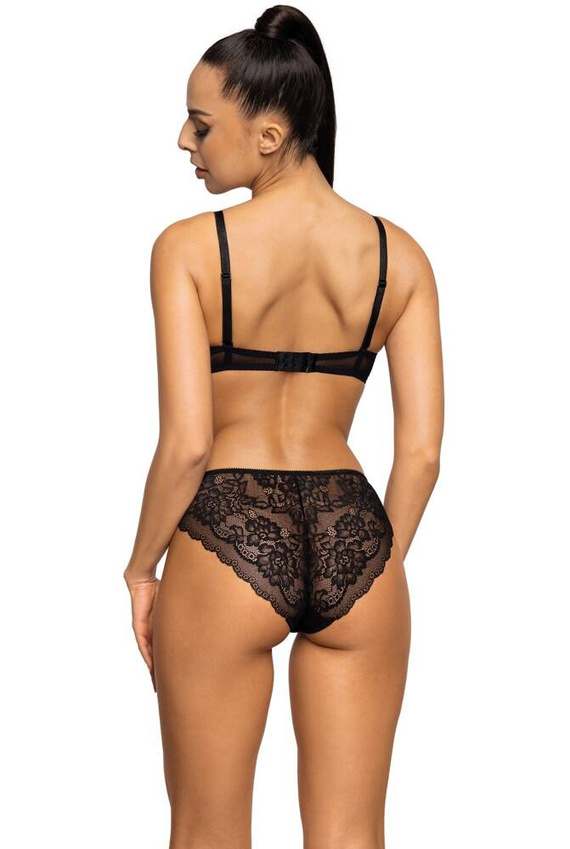 Biustonosz Push-up M-3755/1 Mollie Mat - czarny czerwony