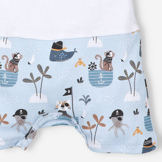 Rampers z bawełny organicznej Piraci Nini