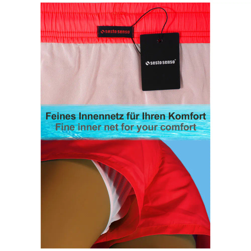Szorty kąpielowe SZ2404 Sesto Senso czerwony 