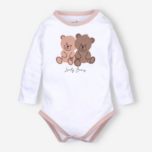 Body z bawełny organicznej Sweet Bears Nini biały